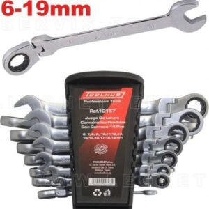 JUEGO LLAVES COMBINADAS CON CARRACA FLEXIBLE 14 UNIDADES